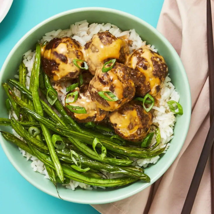 green beans and chicken in a bowl