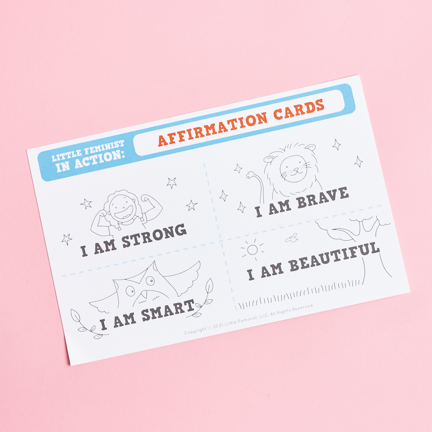 two affirmation cards