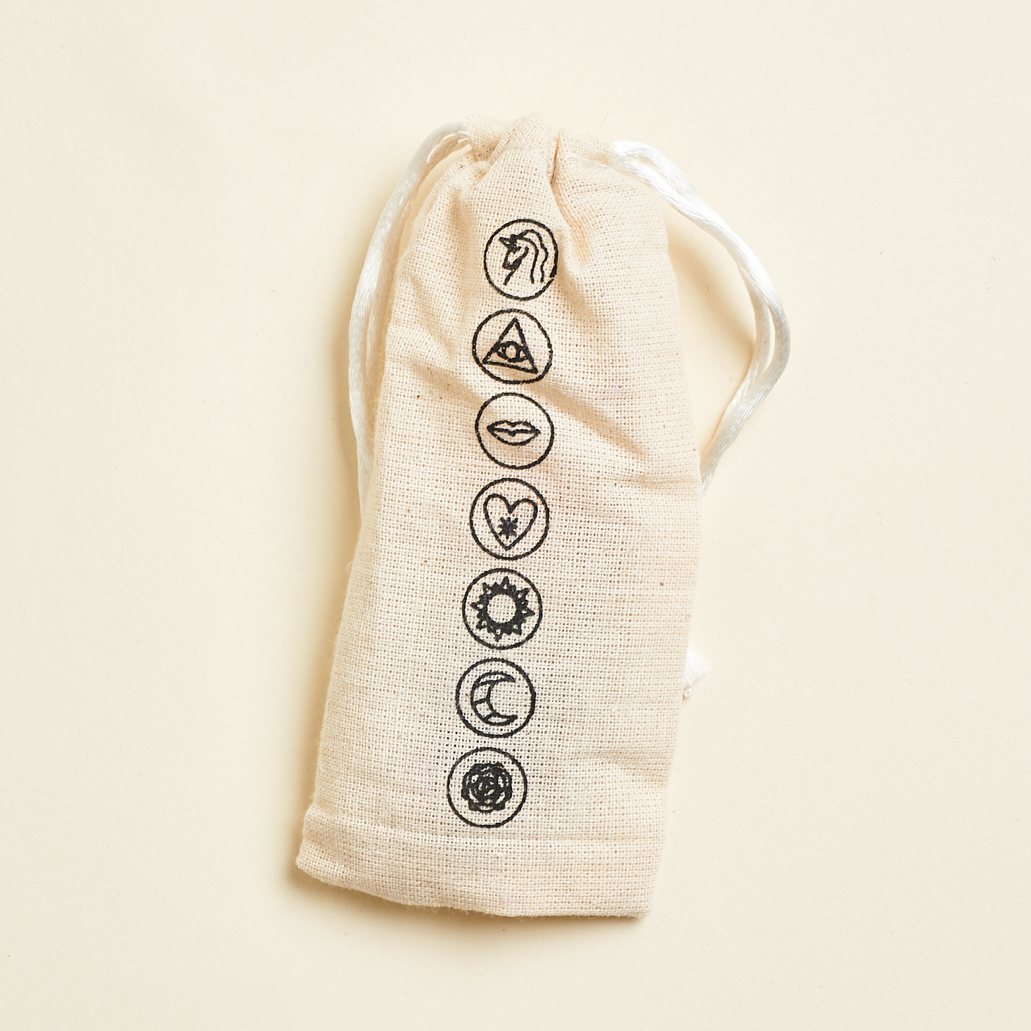 woven bag with chakra symbolism