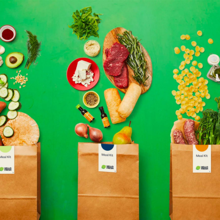 HelloFresh ingredients against a green background