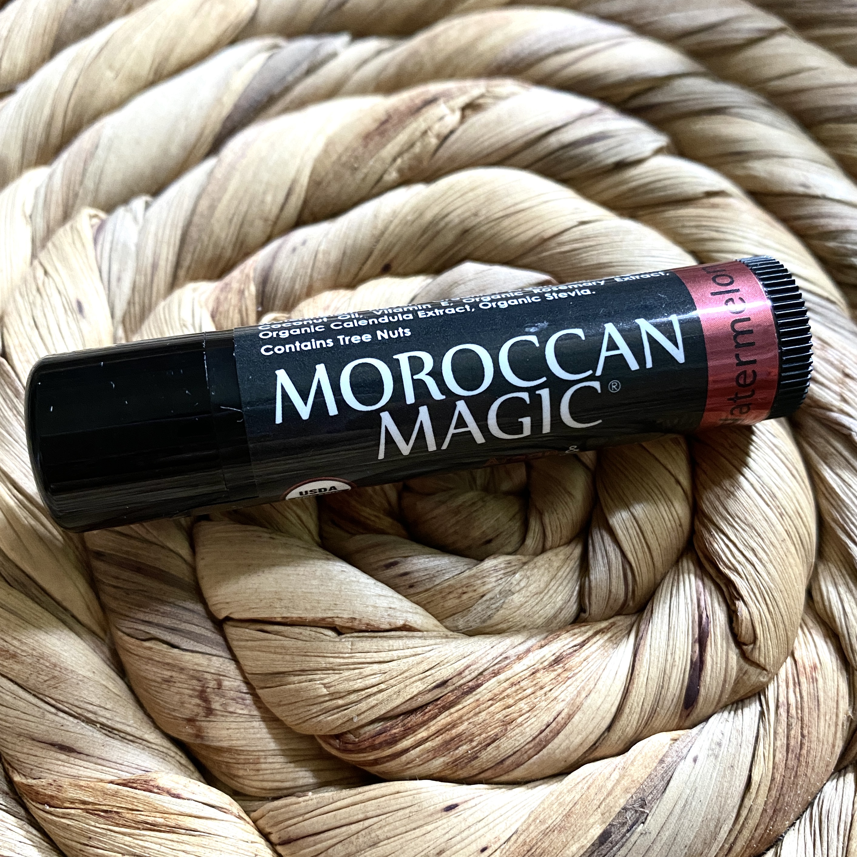 Front of Moroccan Magic Watermelon Lip Balm for Ipsy Glam Bag August 2021