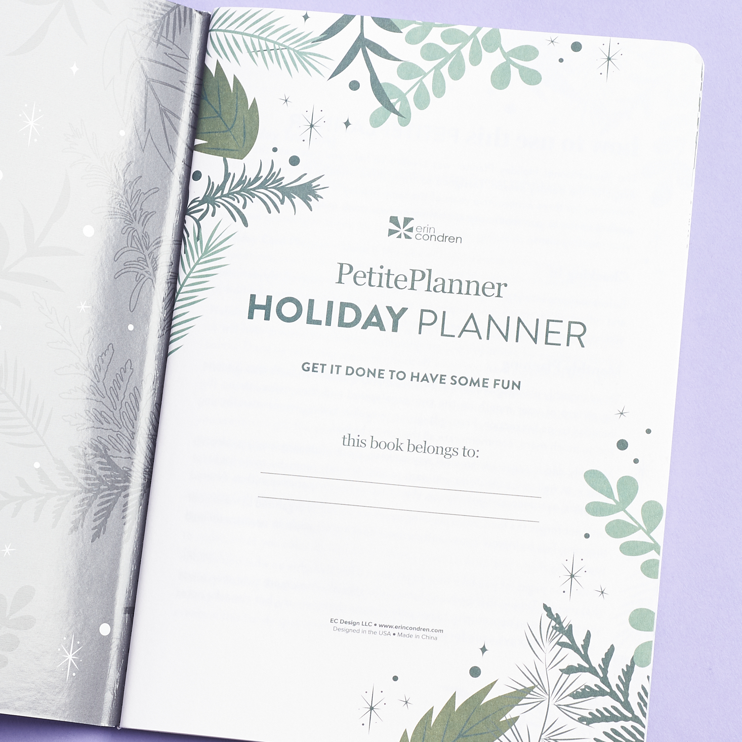 Erin Condren holiday petiteplanner title page