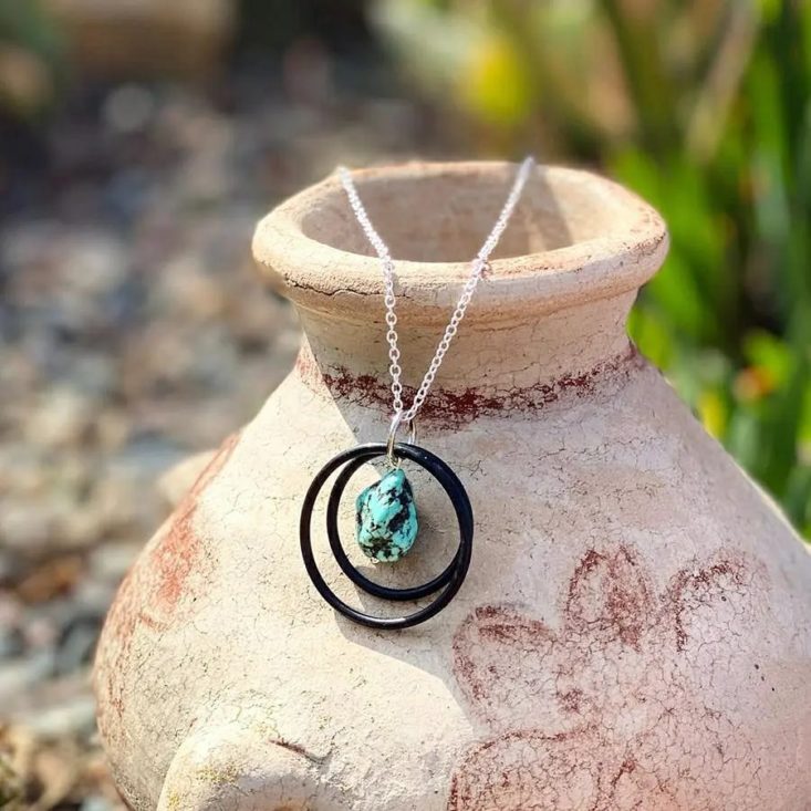 Upcycled SCUBA Necklace with Turquoise Howlite