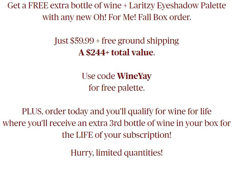 Wine and palette clearance coupon