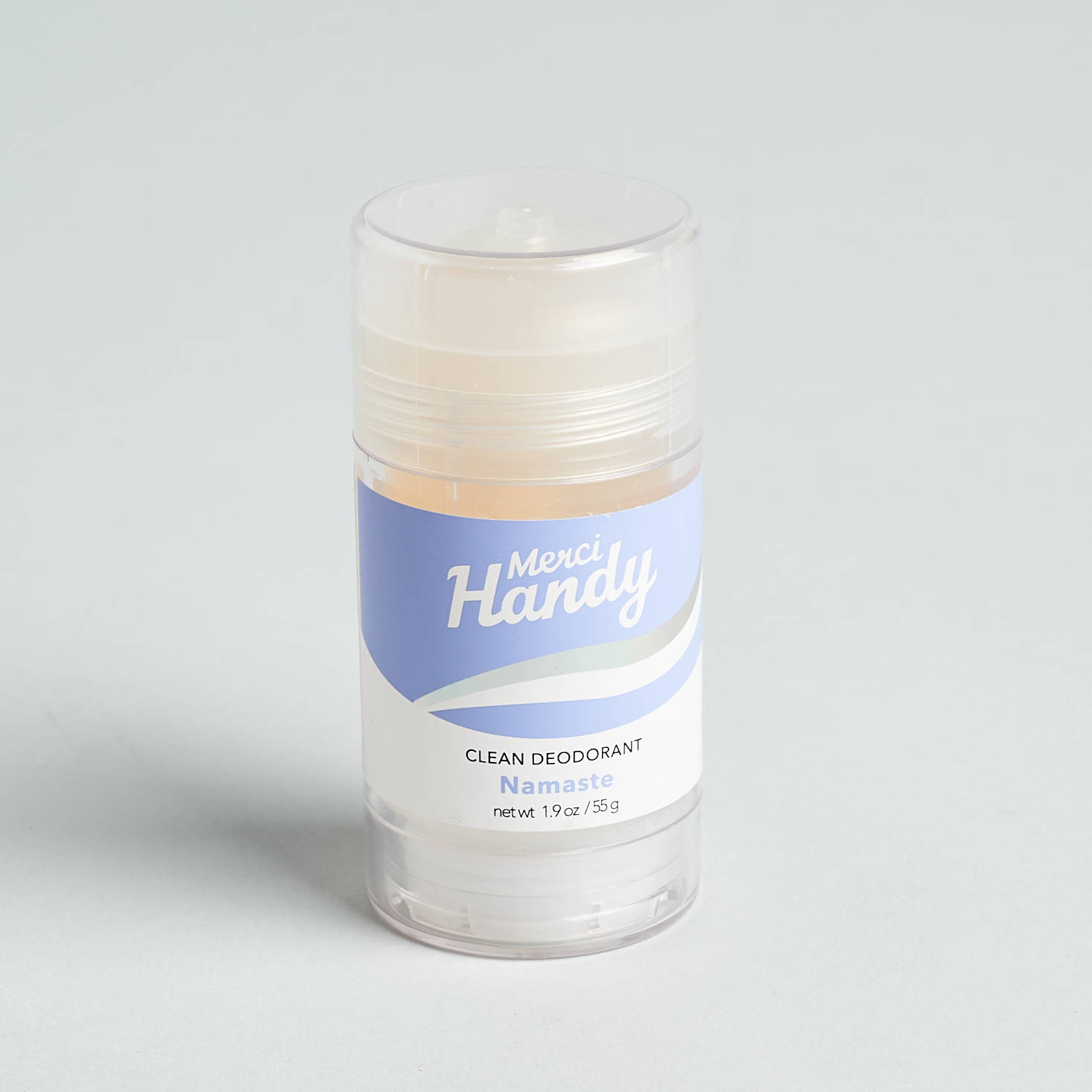 clear deodorant with lavender and white label