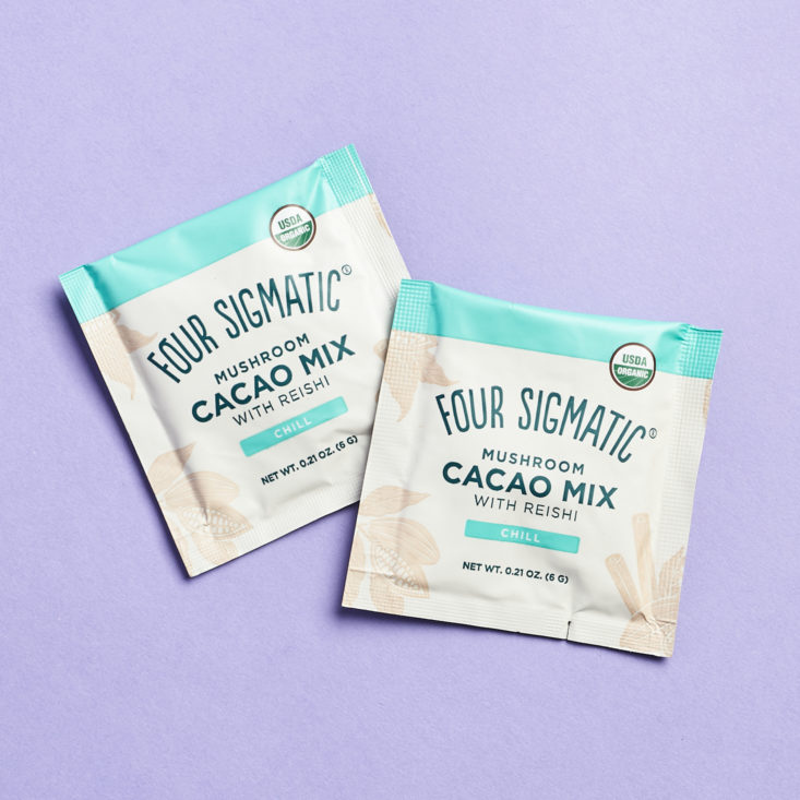 Front of Four Sigmatic Mushroom Cacao Mix with Reishi for GlossyBox September 2021