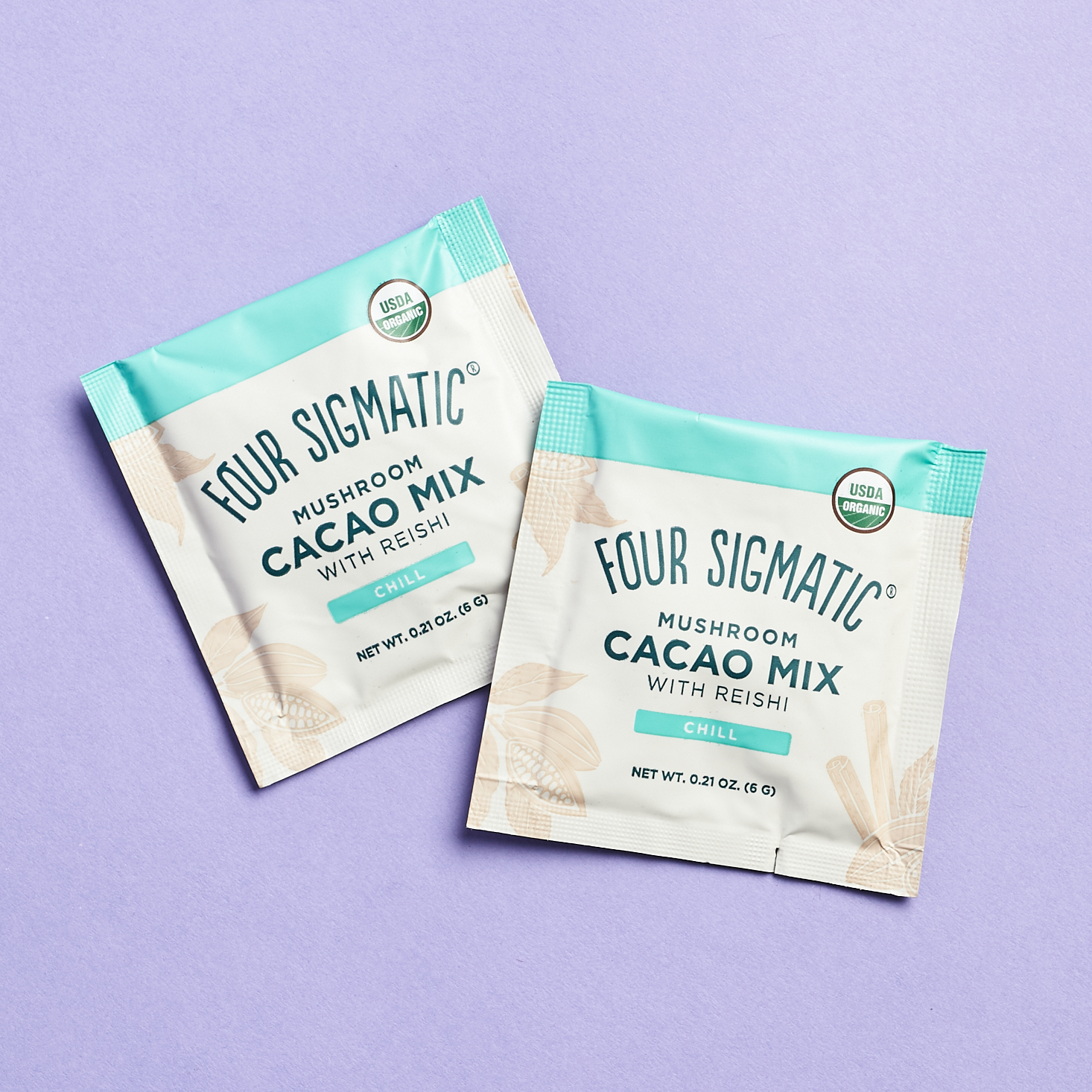 Front of Four Sigmatic Mushroom Cacao Mix with Reishi for GlossyBox September 2021