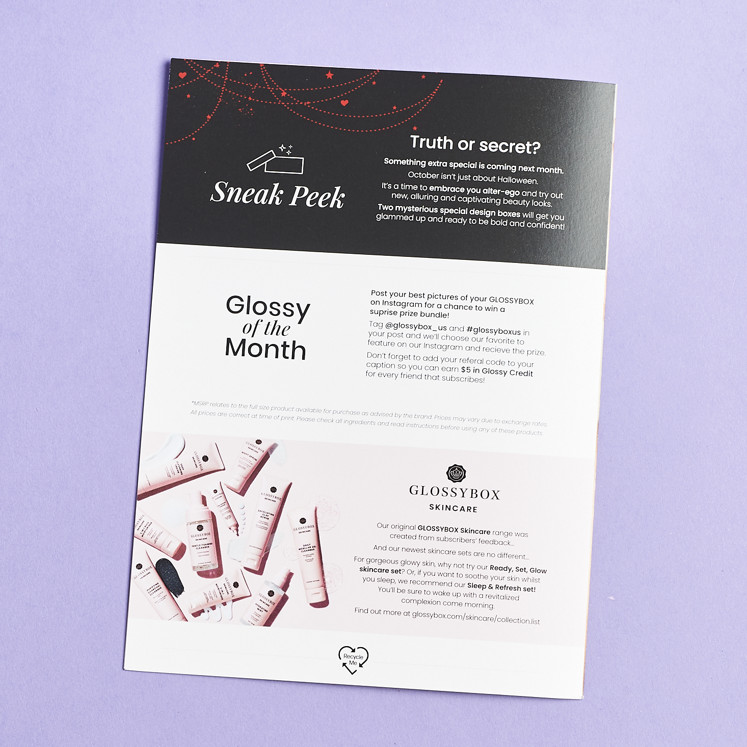 Magazine Back for GlossyBox September 2021