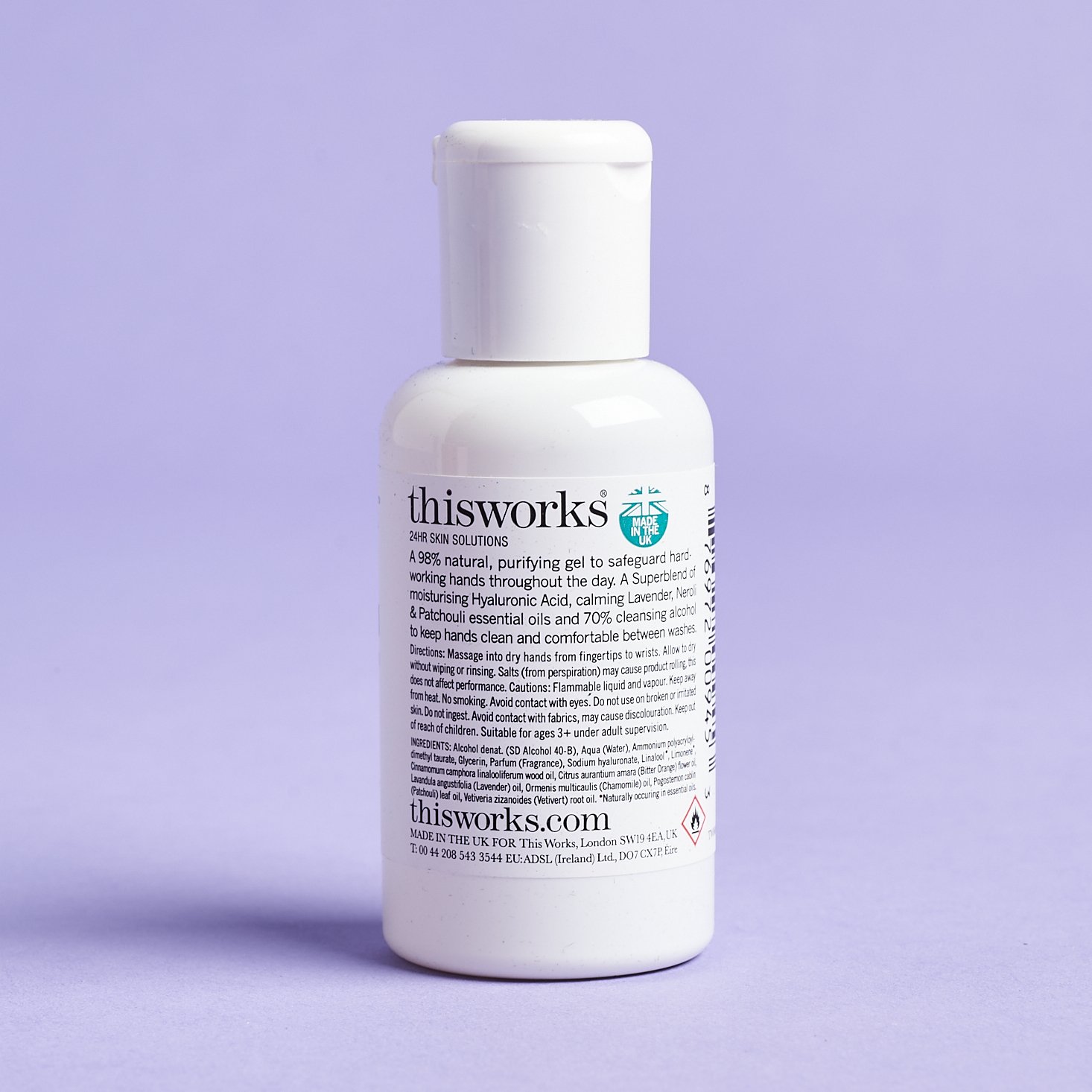 Back of thisworks Stress Check Clean Hands for GlossyBox September 2021
