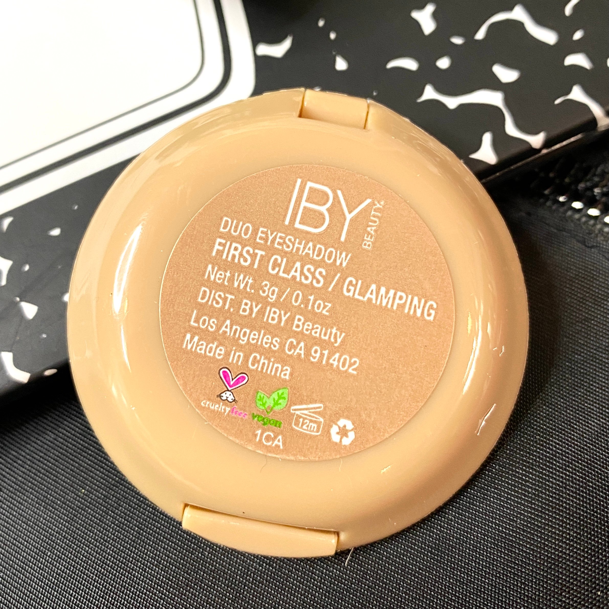 Back of IBY Beauty Carry On Eyeshadow Duo in Glamping and First Class for Ipsy Glam Bag September 2021