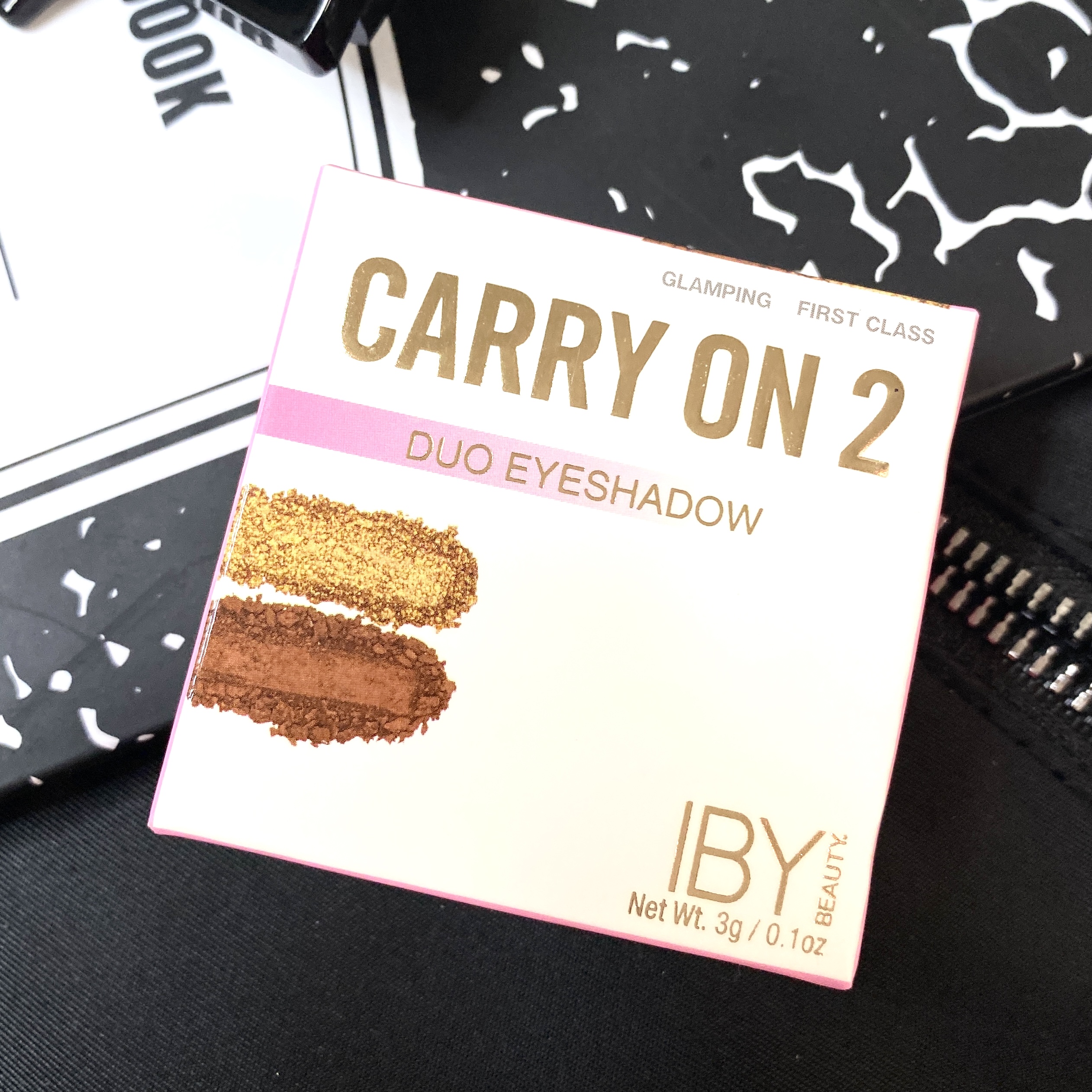 Box Front of IBY Beauty Carry On Eyeshadow Duo in Glamping and First Class for Ipsy Glam Bag September 2021