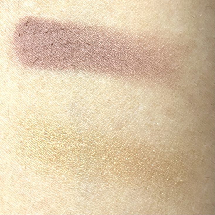 Swatch of IBY Beauty Carry On Eyeshadow Duo in Glamping and First Class for Ipsy Glam Bag September 2021