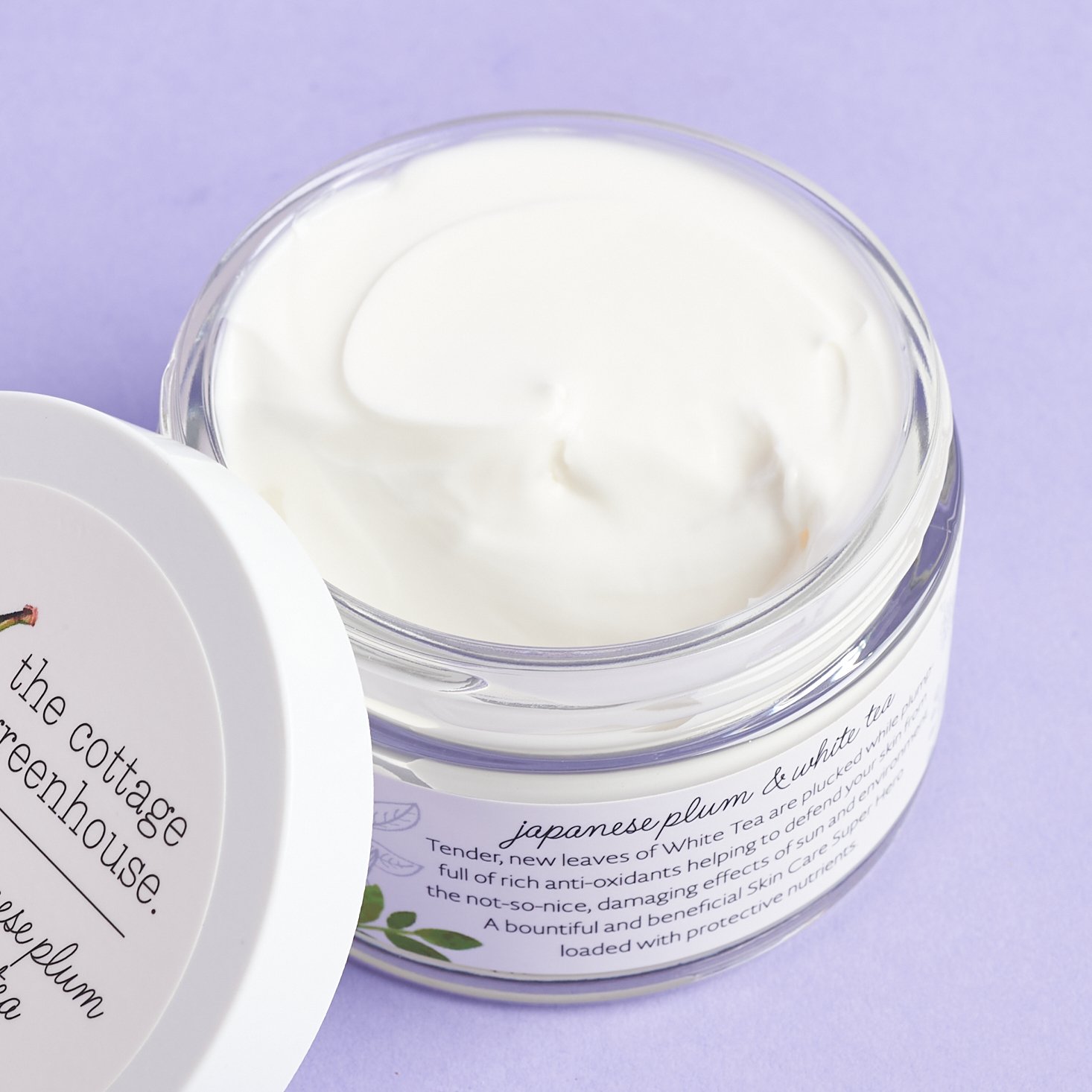 Japanese Plum & White Tea Body butter from Margot Elena Fall 2021 - lid open