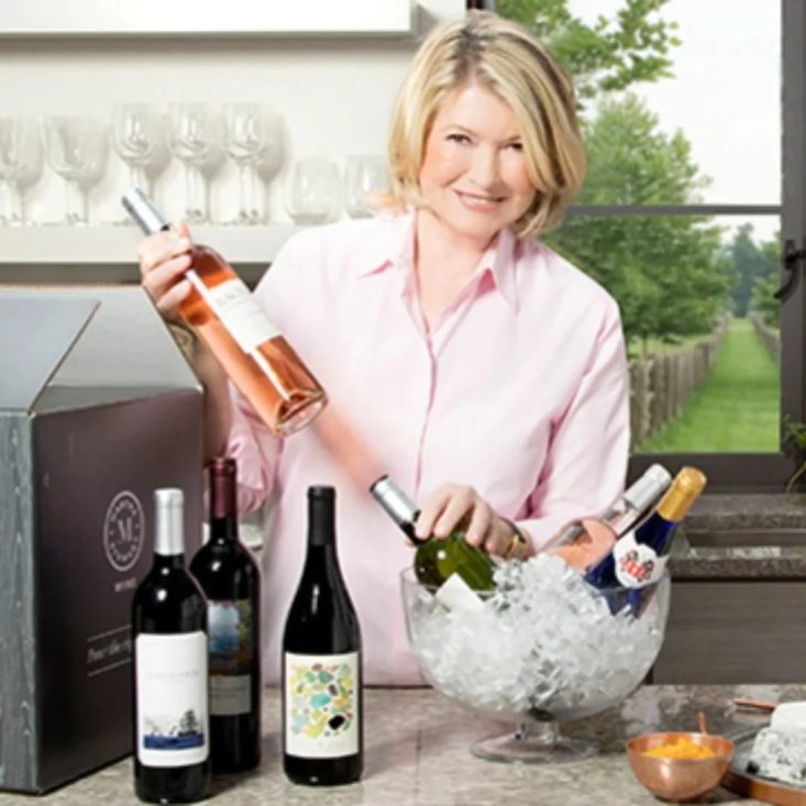 photo of Martha Stewart and wines