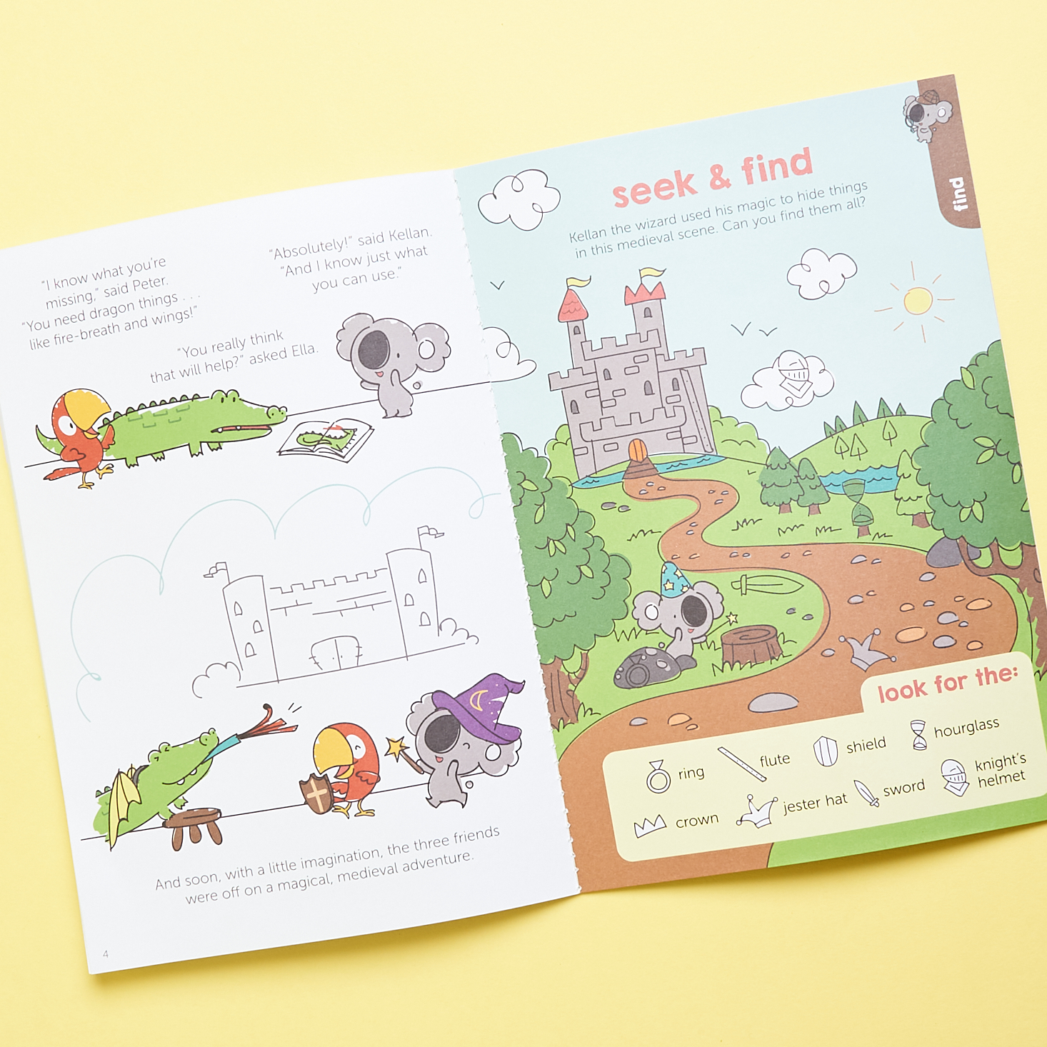 Activity book from Koala Crate Medieval Fun