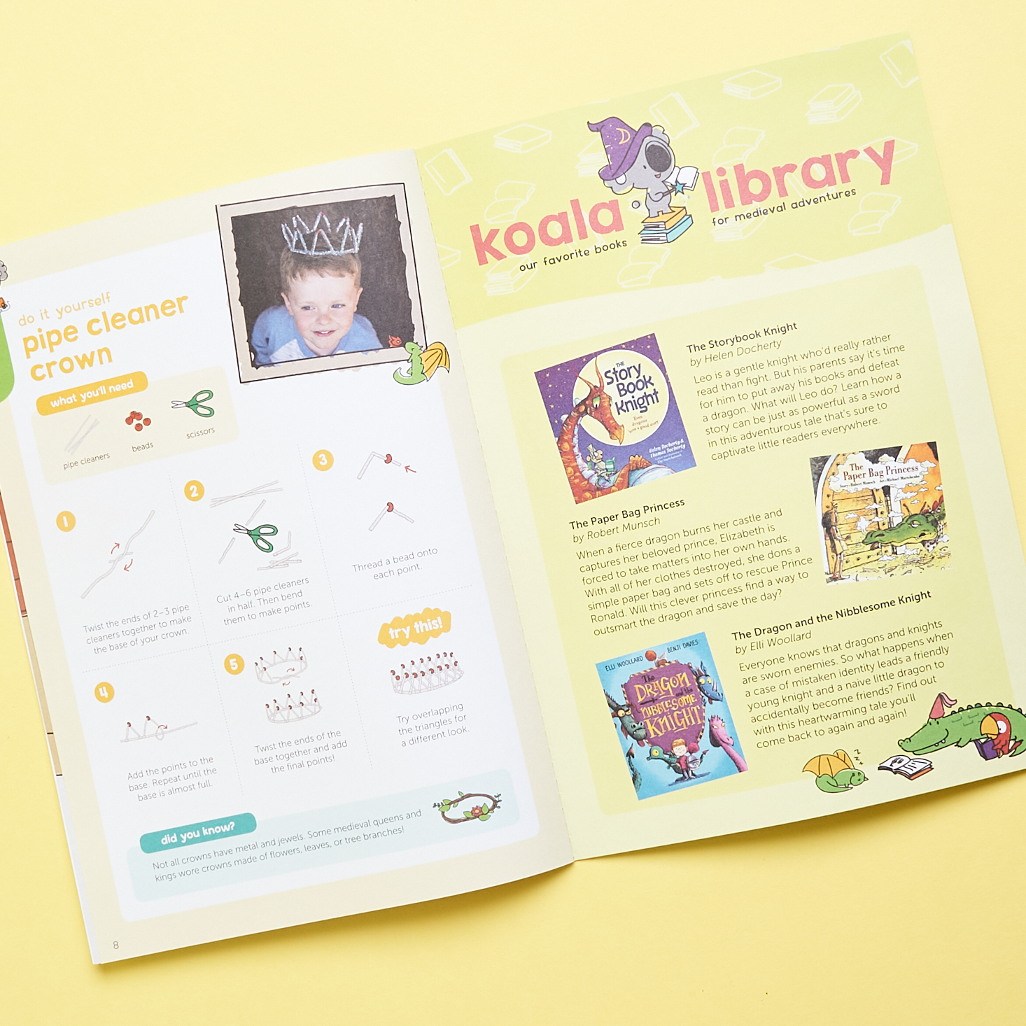 Activity book from Koala Crate Medieval Fun