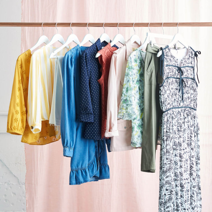 stitch fix clothing on a rack