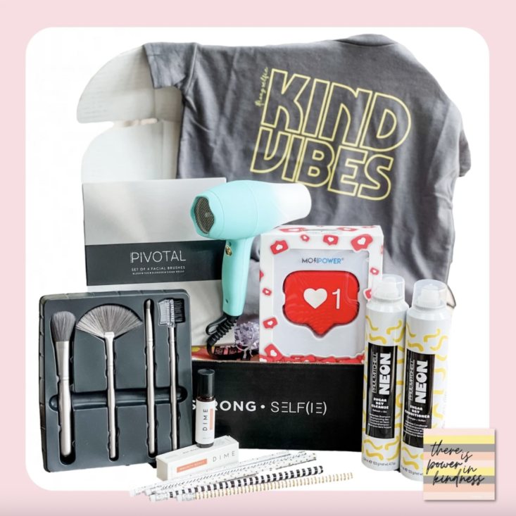 kind vibes shirt and other items i the strong selfie teen box