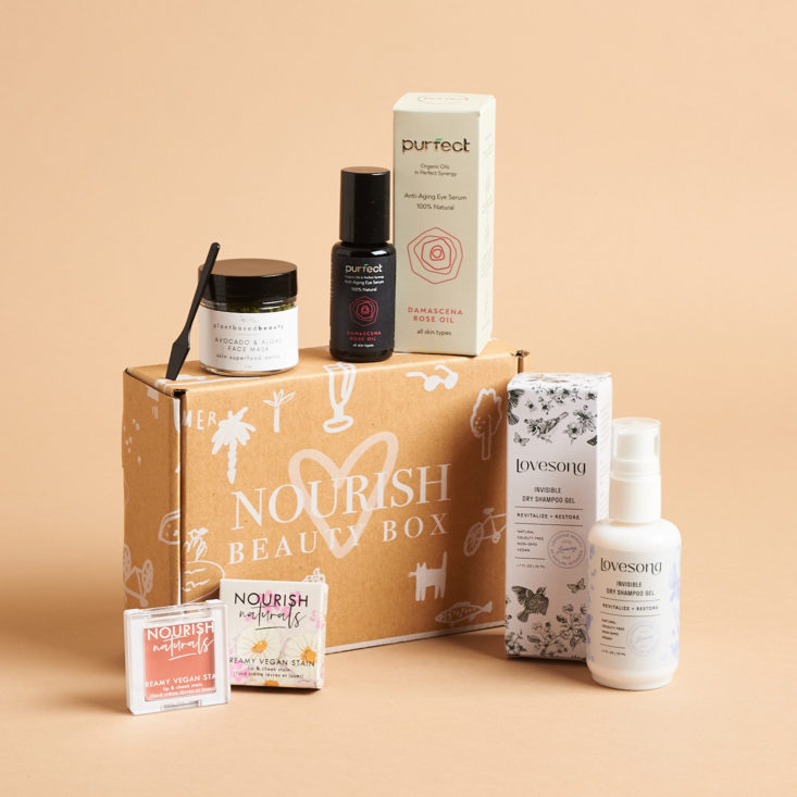 Full Contents for Nourish Beauty Box October 2021