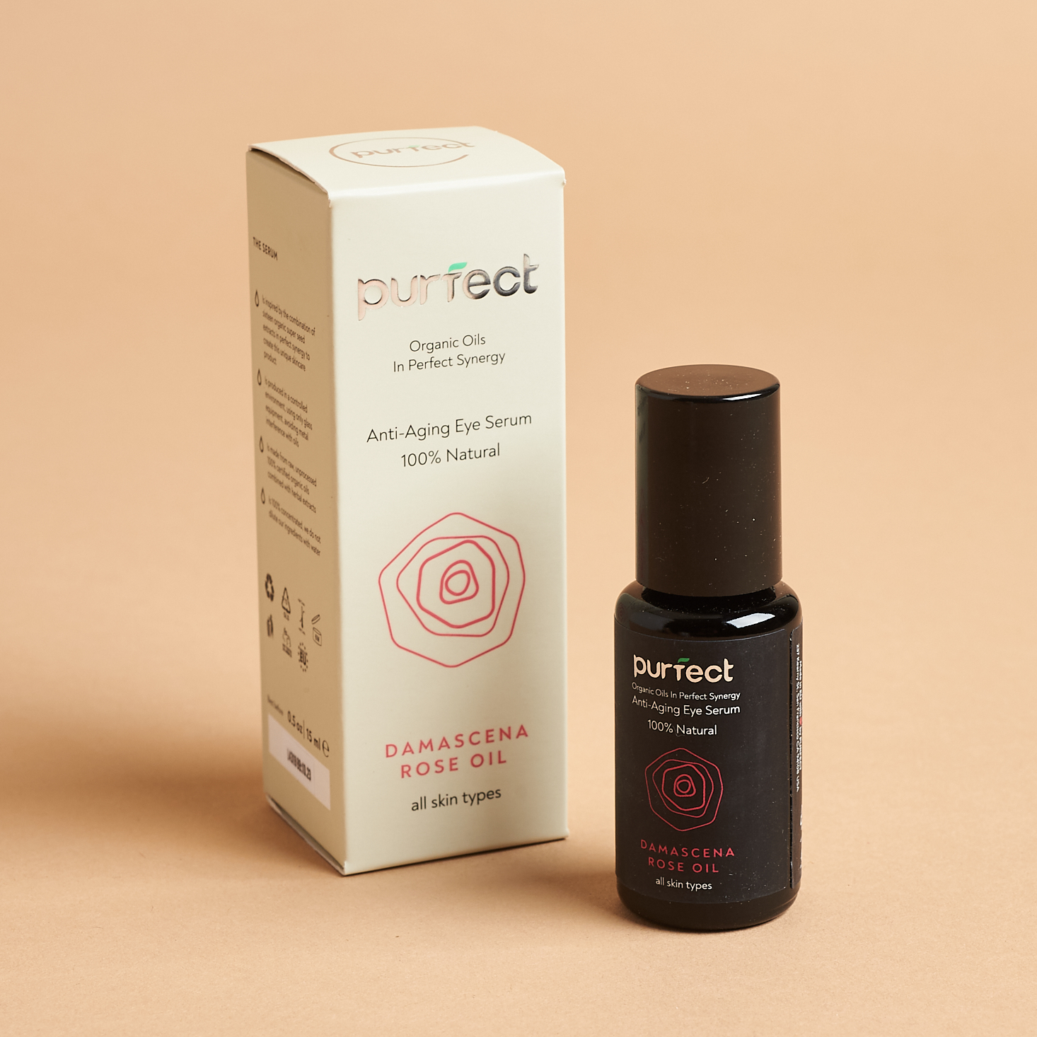 Front of Purfect Anti-Aging Rose Eye Serum for Nourish Beauty Box October 2021