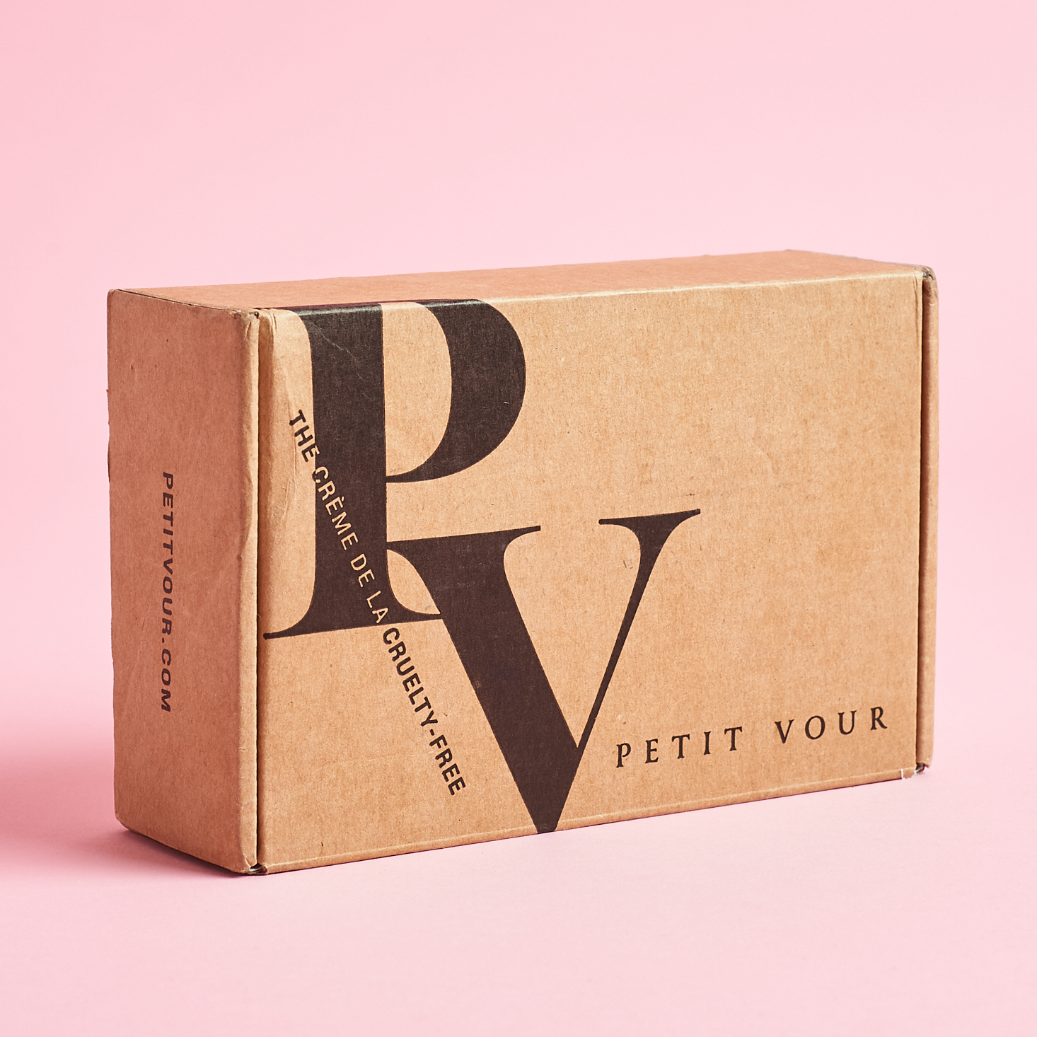 brown box with Petit Vour logo