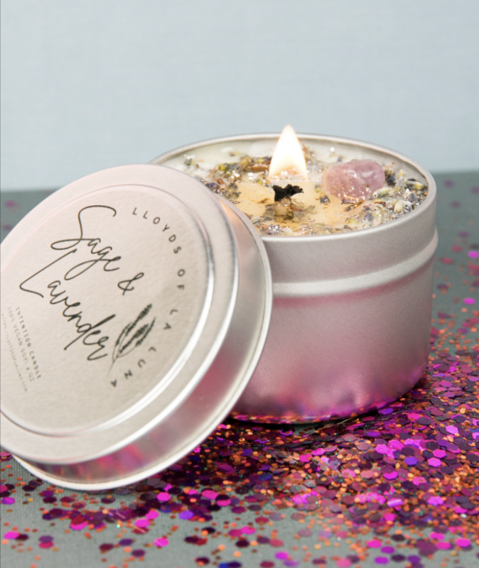 Lloyd's of La Luna White Sage and Lavender Intention Candle