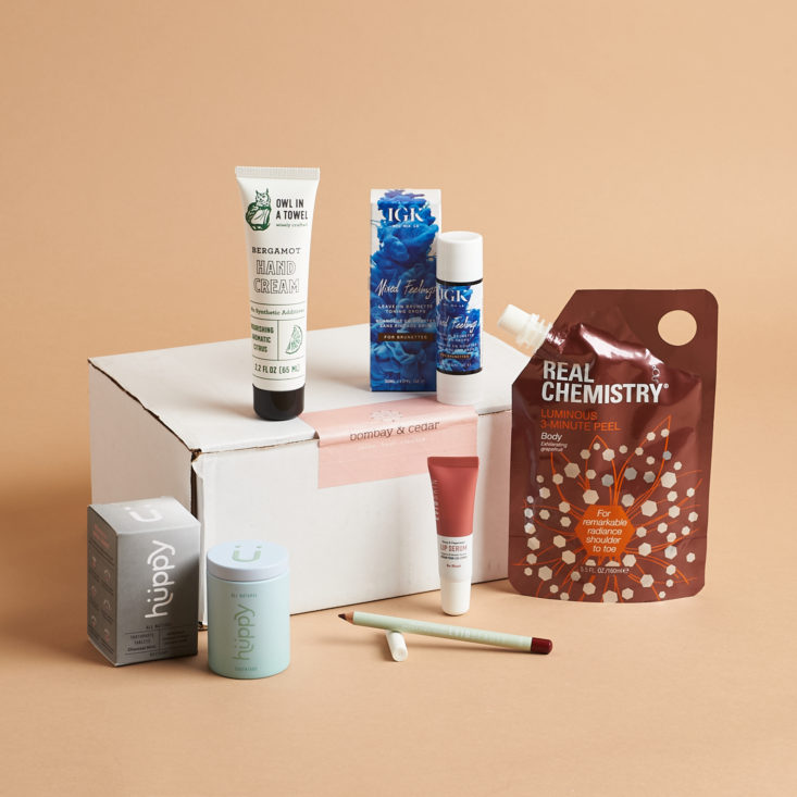 Full Contents for Bombay and Cedar Beauty Box August 2021