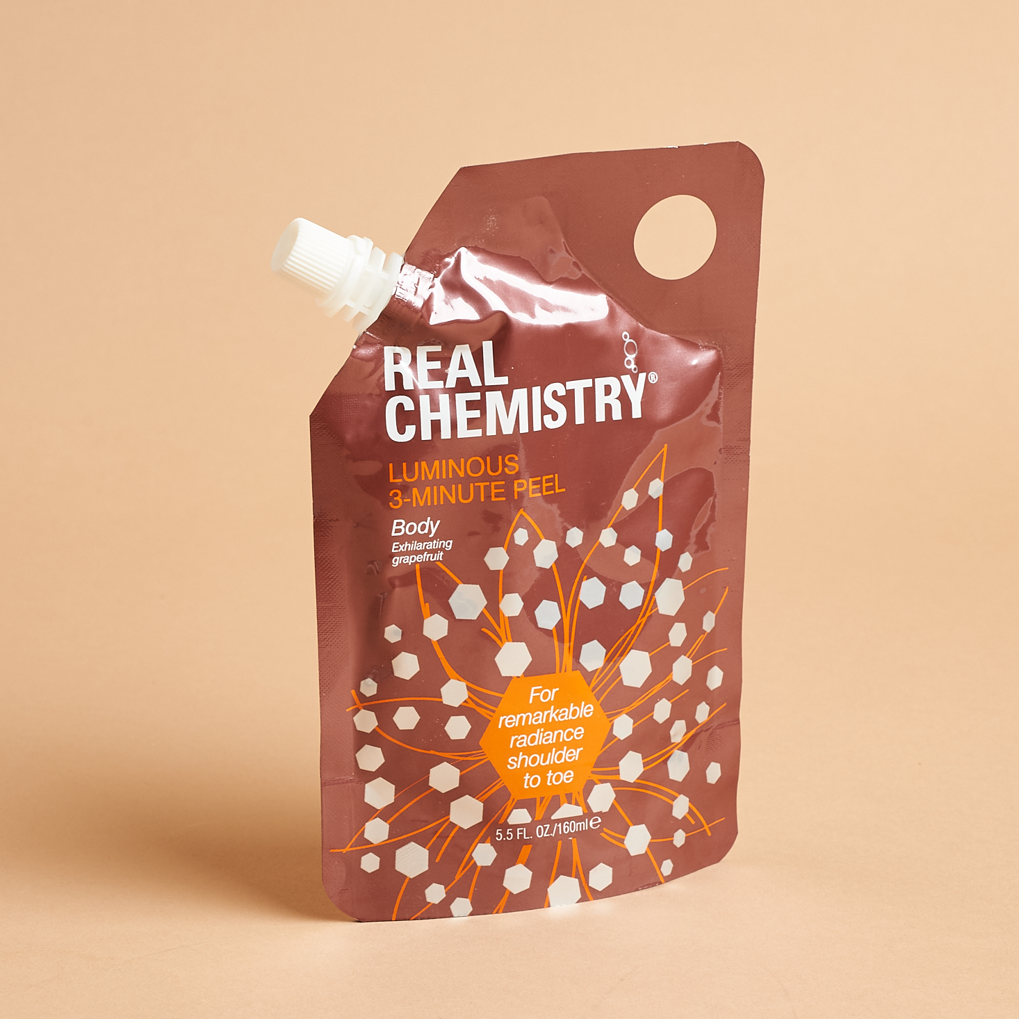 Front of Real Chemistry 3-Minute Body Peel for Bombay and Cedar Beauty Box August 2021