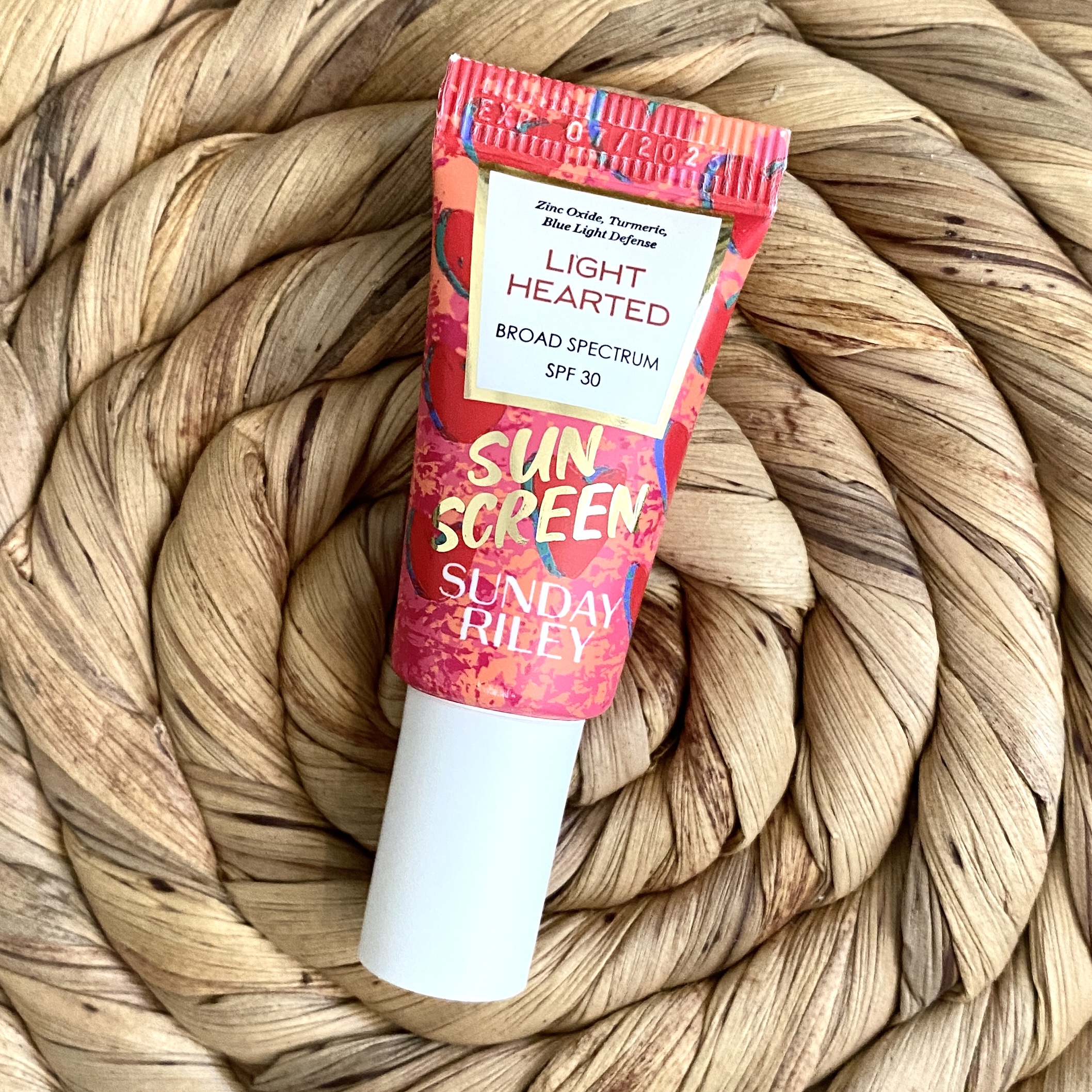 Front of Sunday Riley Light Hearted SPF 30 Daily Sunscreen for Birchbox October 2021