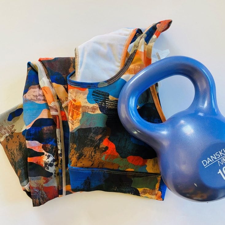 fabletics clothing and kettlebell