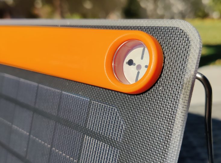 Sun aimer on Biolite Solar Panel from Steel to Reel Club