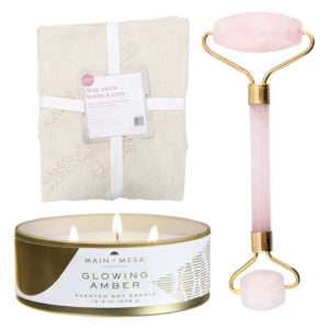 photo of facial roller, towel and candle from FabFitFun