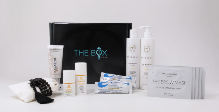 the box by dr ava surrounded by skincare items