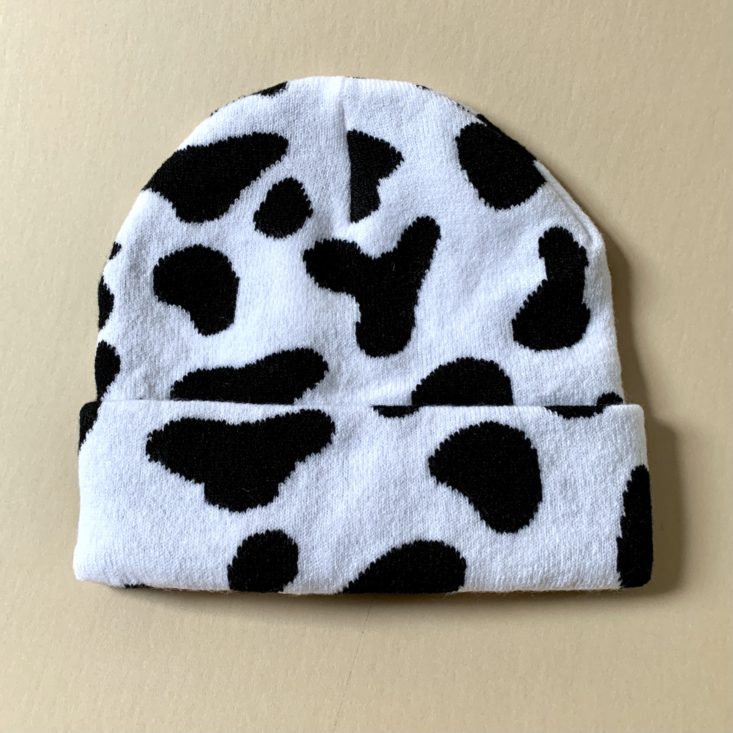 cow pattern beanie