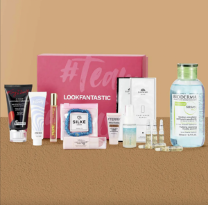 Lookfantastic box surrounded by beauty products