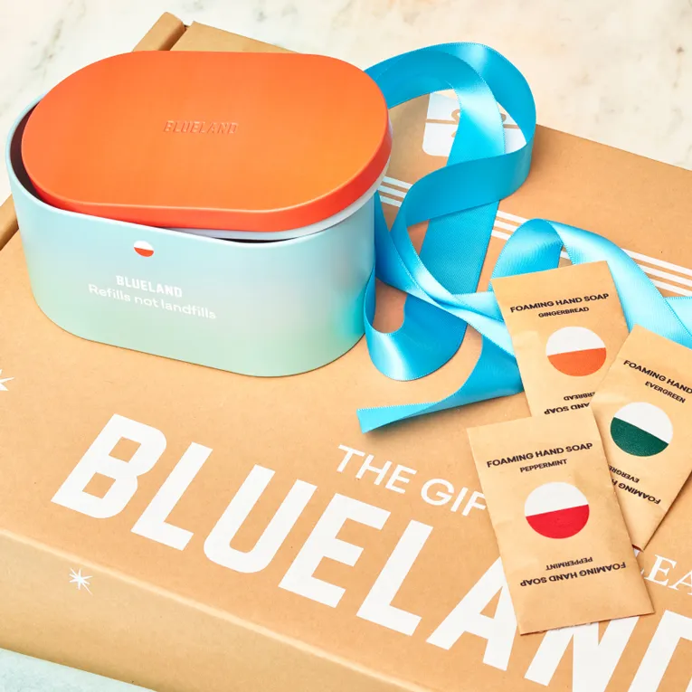 Blueland: Get Free Holiday Tin and Hand Soap Refills