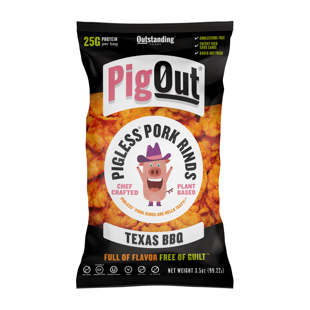 isolated image of a bag of Pig Out Pigless Pork Rinds