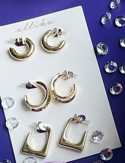 Ettika: Gold Hoop Earring Set