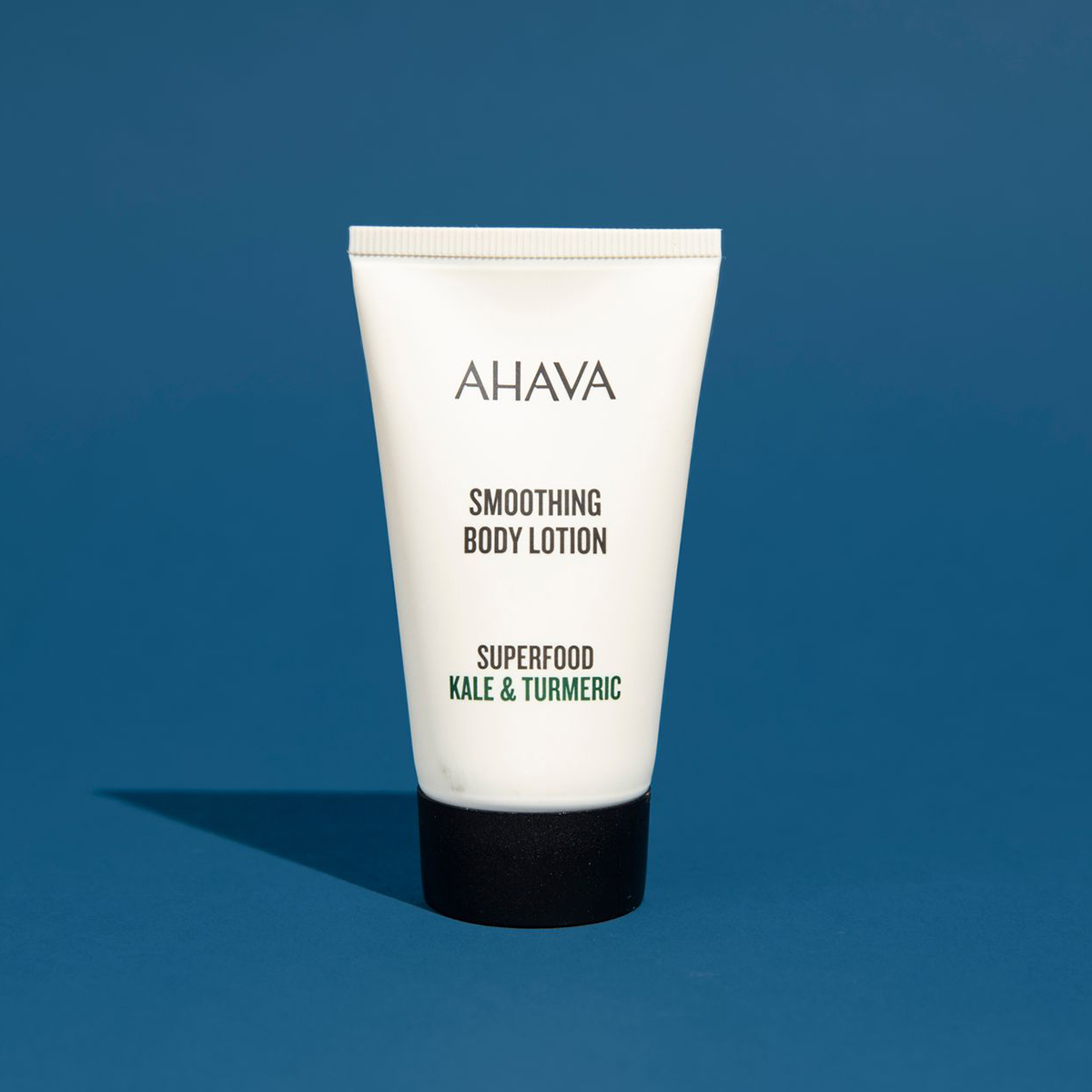 Front of AHAVA Superfood Kale and Turmeric Body Lotion for GlossyBox October 2021