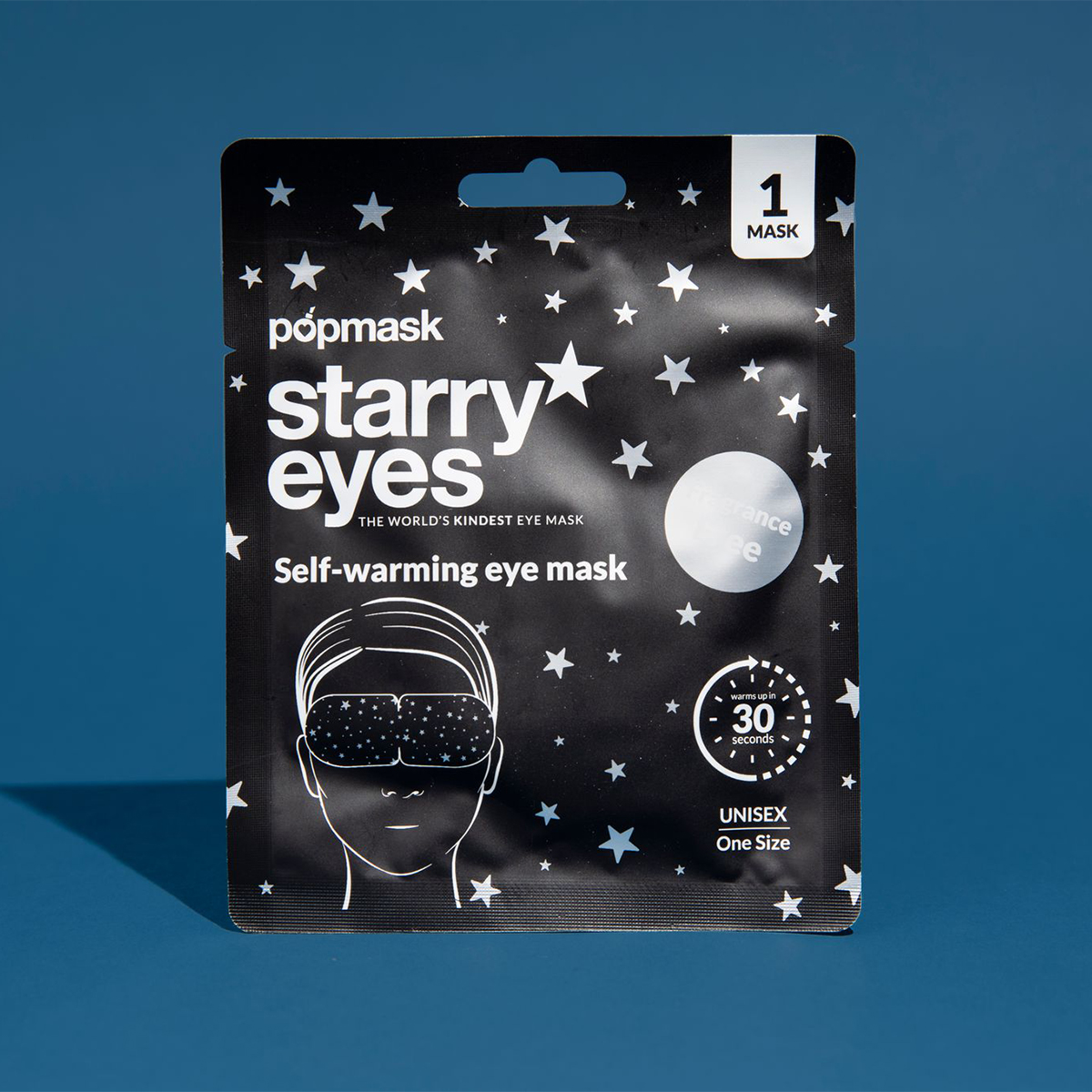 Front of Popband Pop Starry Eye Self-Warming Eye Mask for GlossyBox October 2021