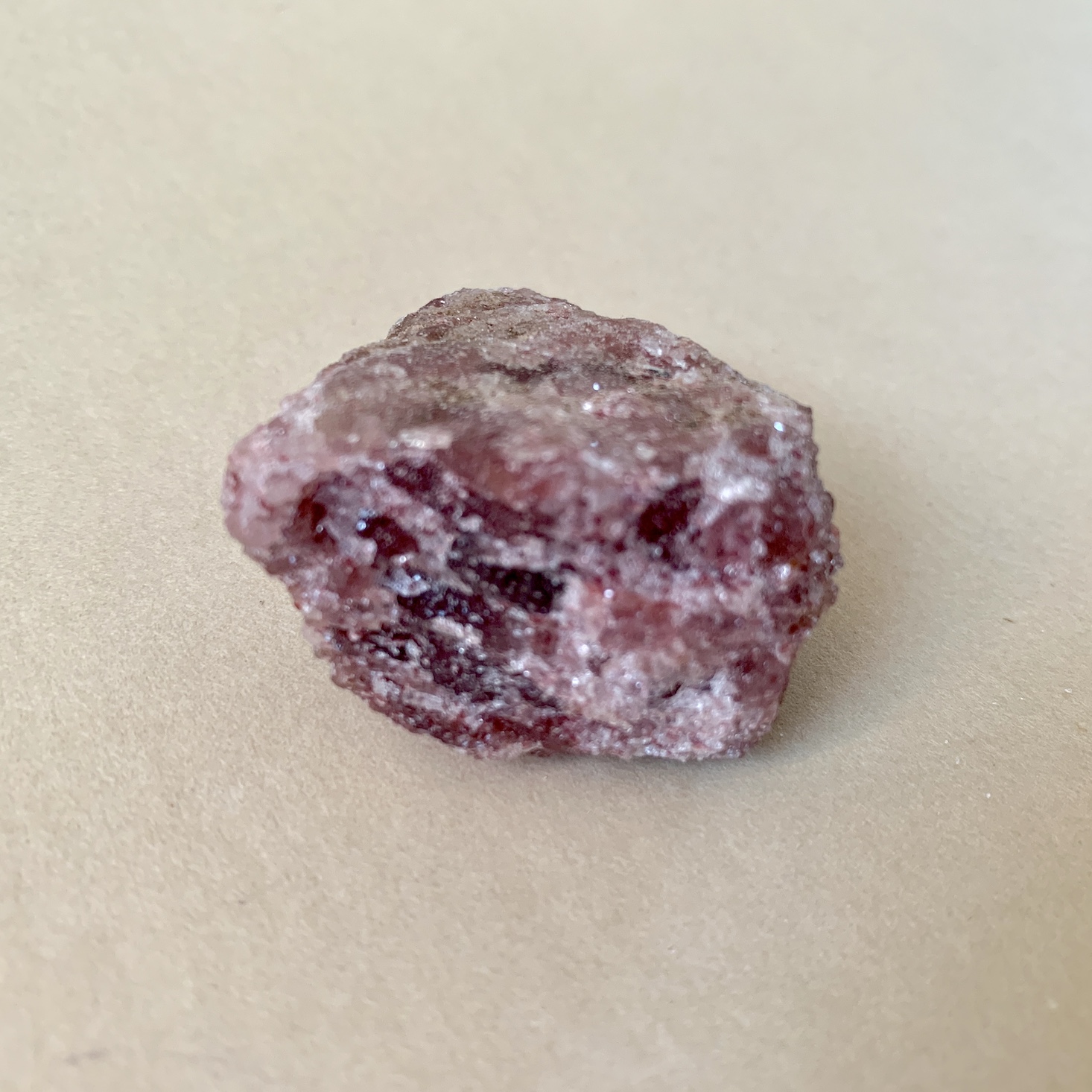raw strawberry quartz crystal