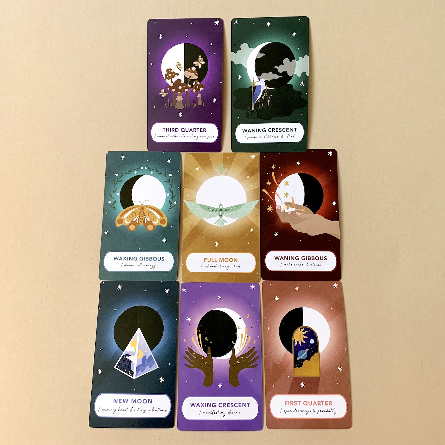 moon phases oracle card pack