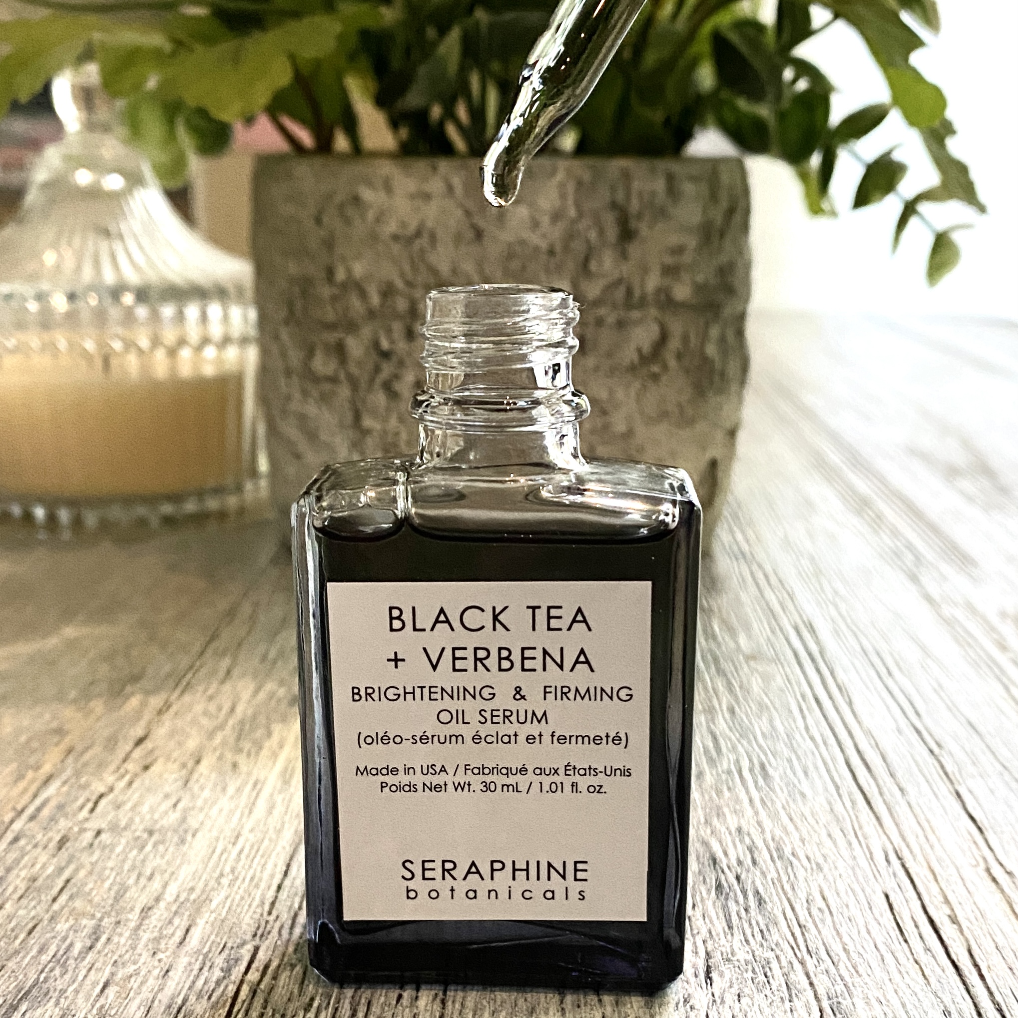 Open Shot of Seraphine Botanics Black Tea + Verbena for Nourish Beauty Box November 2021