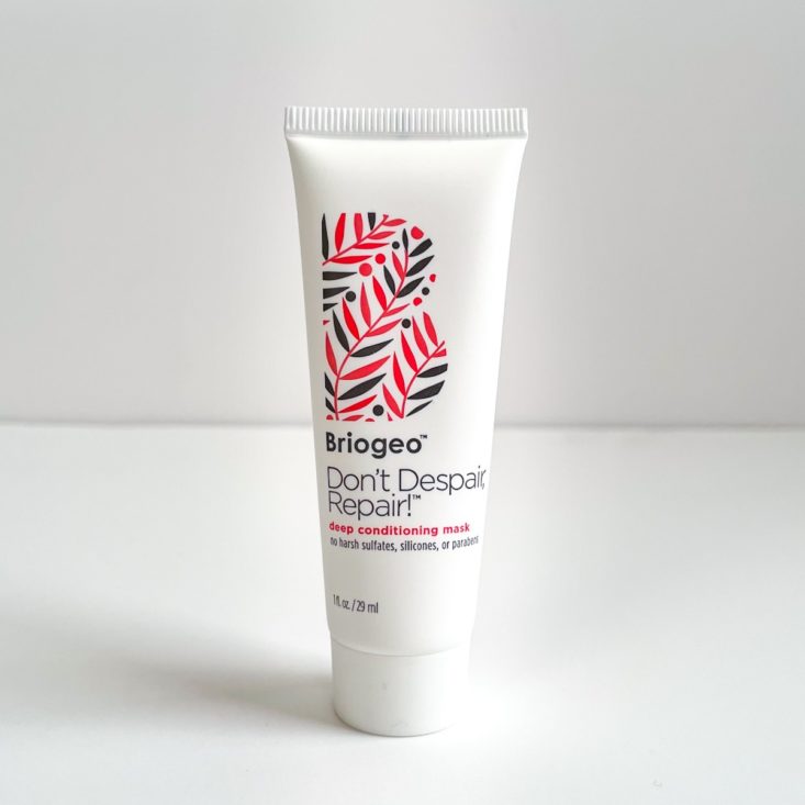 white tube with red and black Briogeo branding