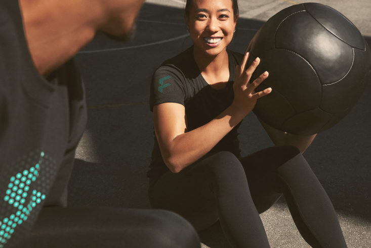 woman working out with future app