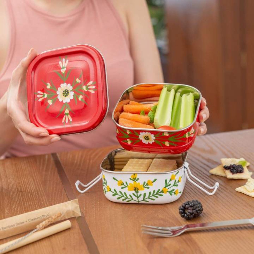 Globein Deal of the Day: Get 50% OFF Red & White Floral Stacked Tiffin, Today Only