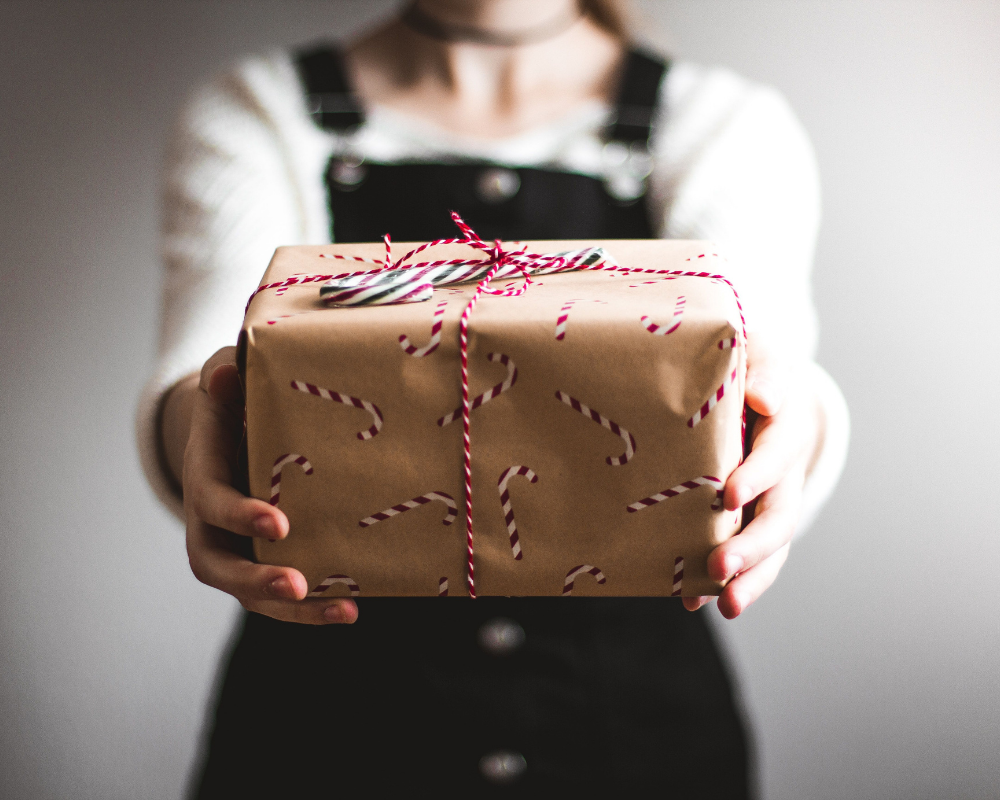 lady with gift box