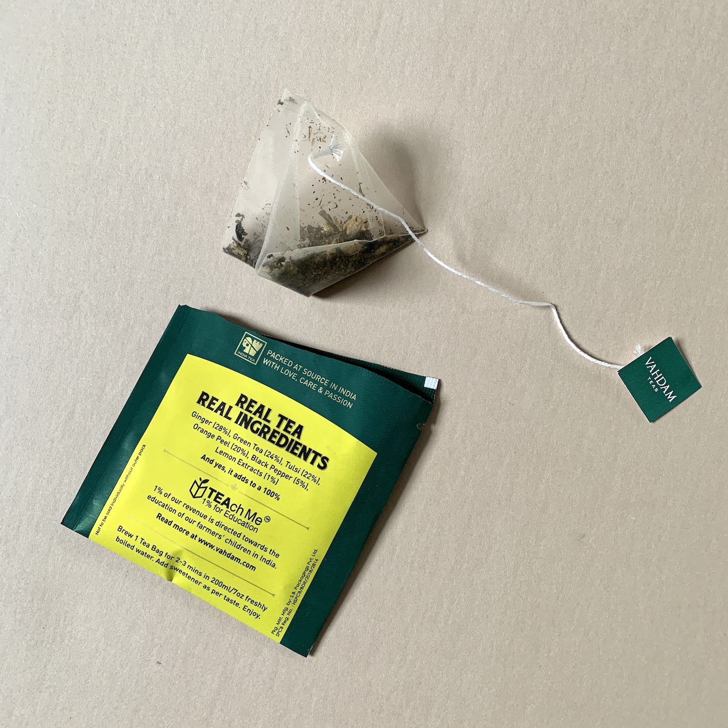 green tea sachet