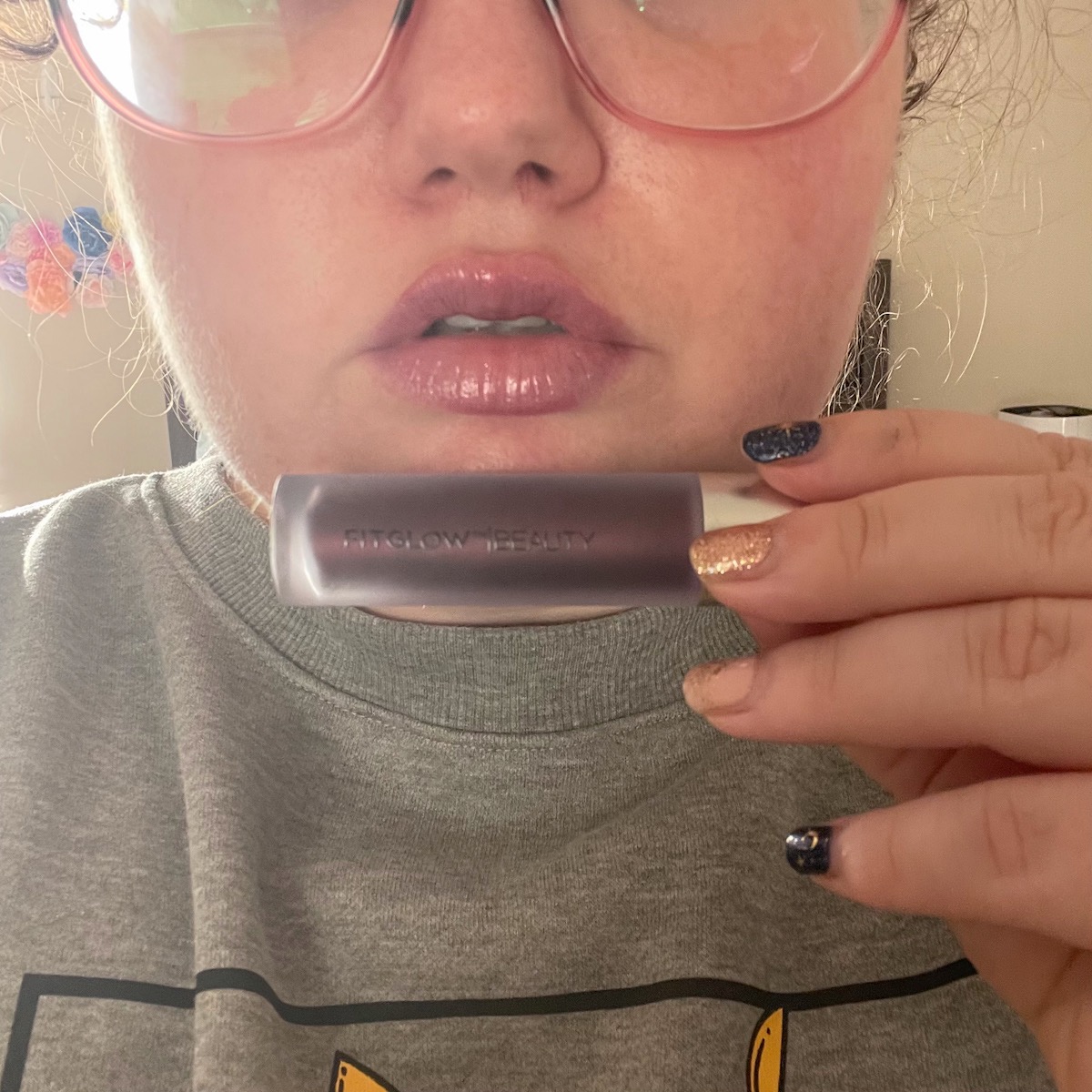 lip swatch of jam, one coat