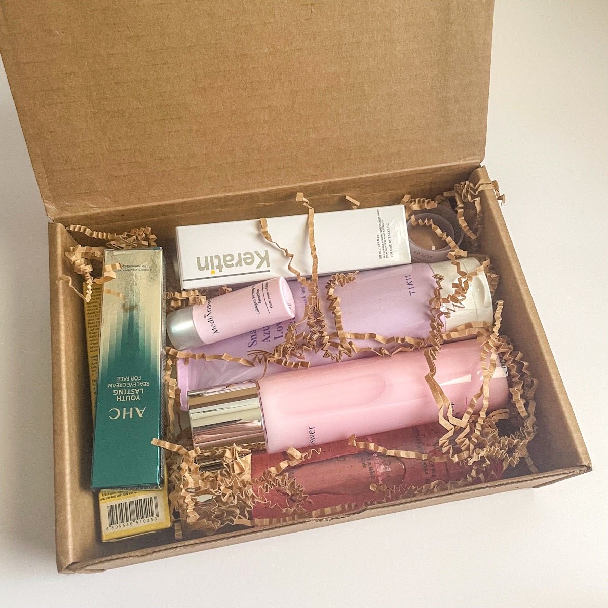 opened box showing products inside